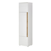 AKTENSCHRANK Weiß matt, Eiche Wotan 50 x 200 cm, Büroschrank mit viel Stauraum und 5 OH - Eichefarben/Silberfarben, Holzwerkstoff/Kunststoff (50/200/40cm) - Furn.Design