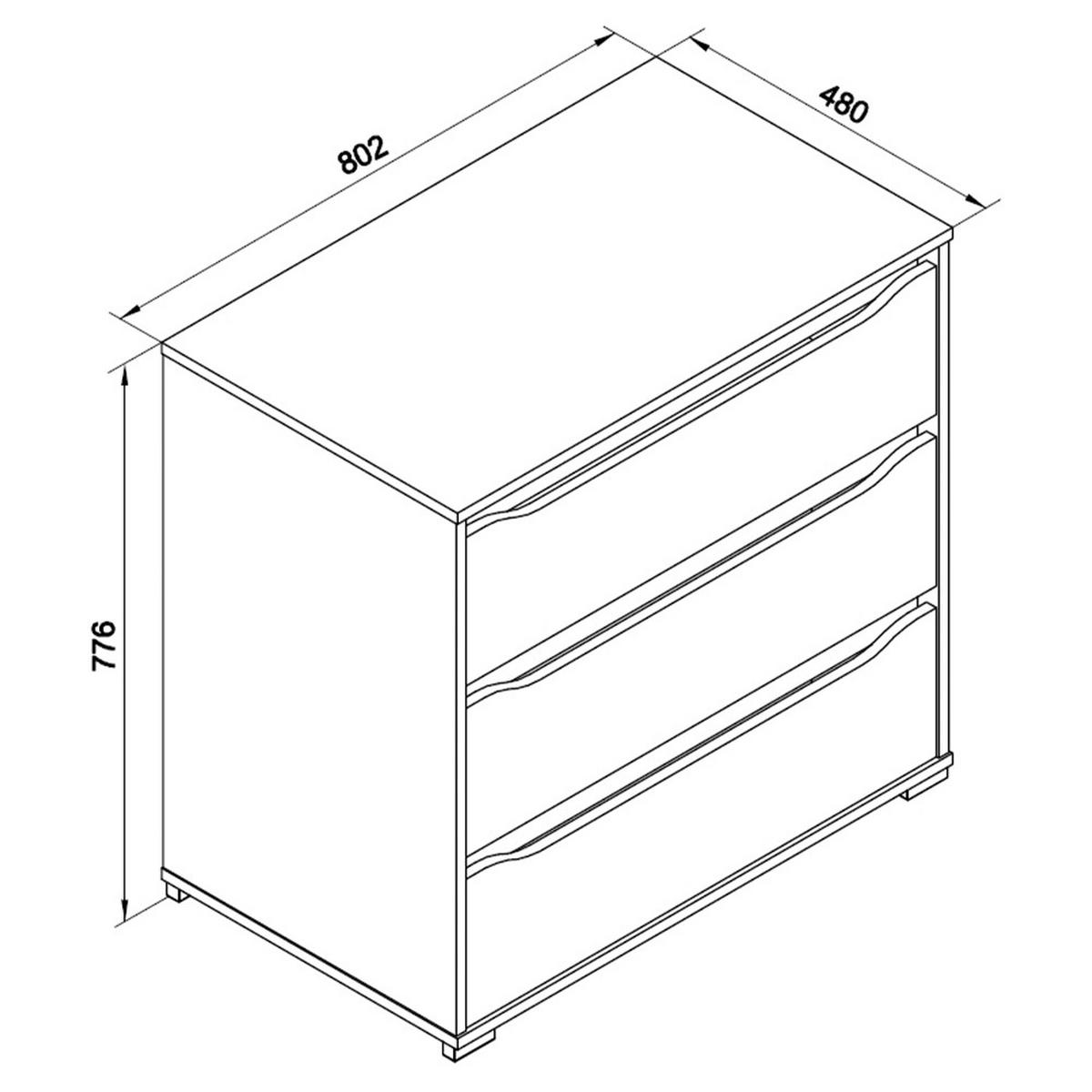 KOMMODE Ruben Weiß 80 x 77.6 cm - Weiß, Holzwerkstoff (48/77.6/80cm) - Vicco