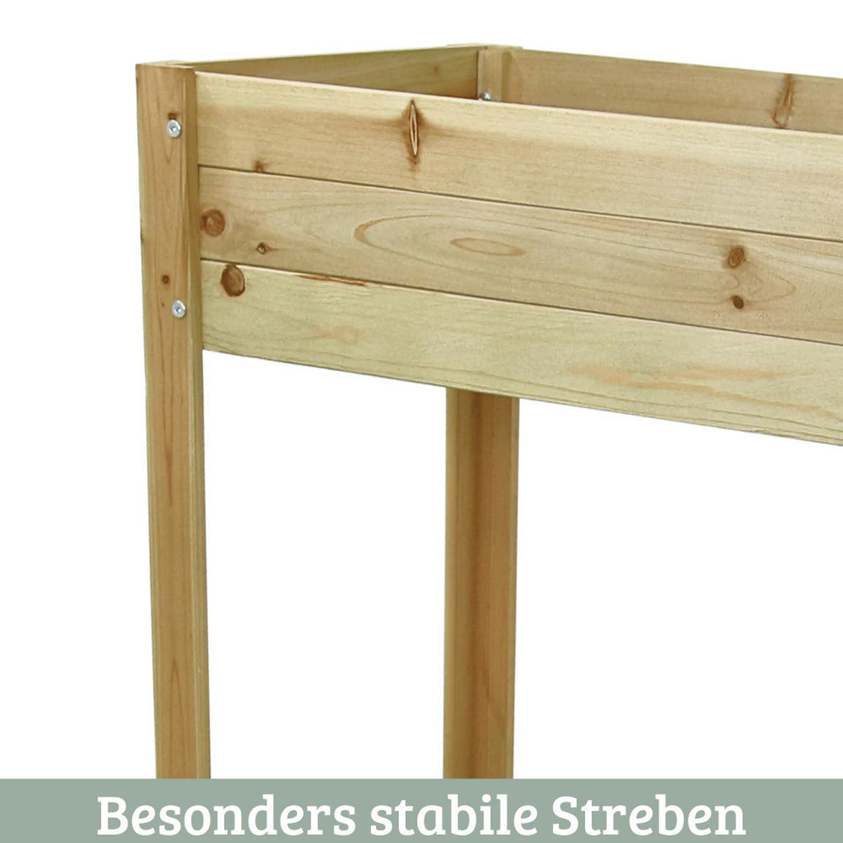 HOCHBEET Balkon Holz KLEO Inkl. Vlies Natur - Braun, Holz (80/78/37cm) - DELUKE