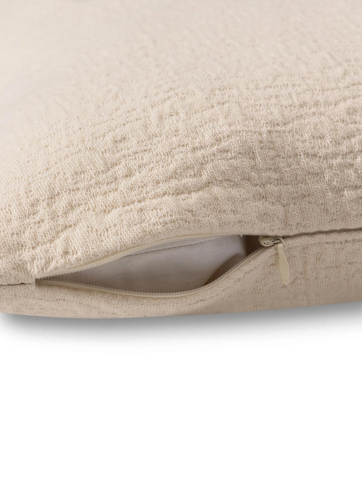 KISSENBEZUG Carmo Cream 45/45 cm - Creme, Textil (45/45cm) - benuta