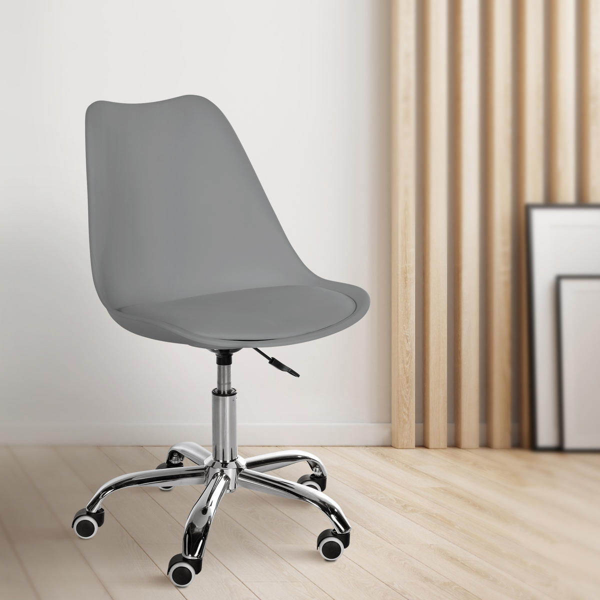 HOCKER Kunststoff grau - Chromfarben/Grau, Kunststoff/Metall (51/78/55cm) - CLP