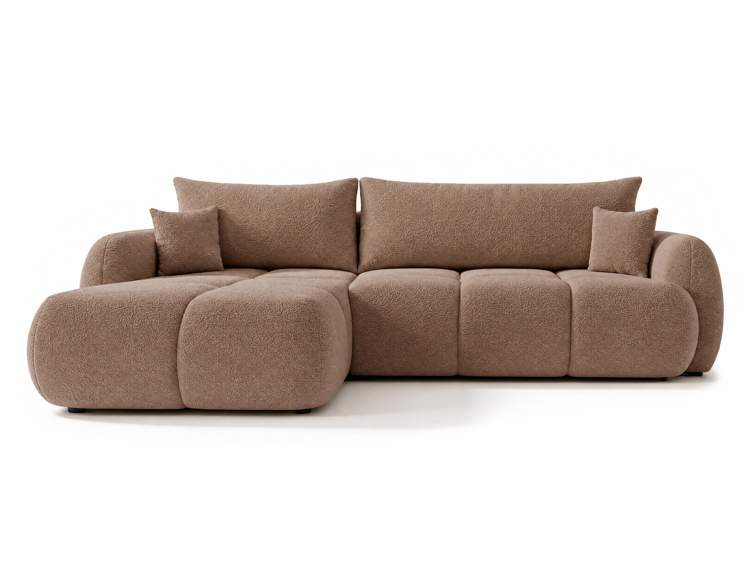 ECKSOFA Loria, Seite: Links - Schwarz/Rosa, Holz/Kunststoff (273/183cm) - Sofnet