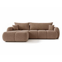 ECKSOFA Loria, Seite: Links - Schwarz/Rosa, Holz/Kunststoff (273/183cm) - Sofnet
