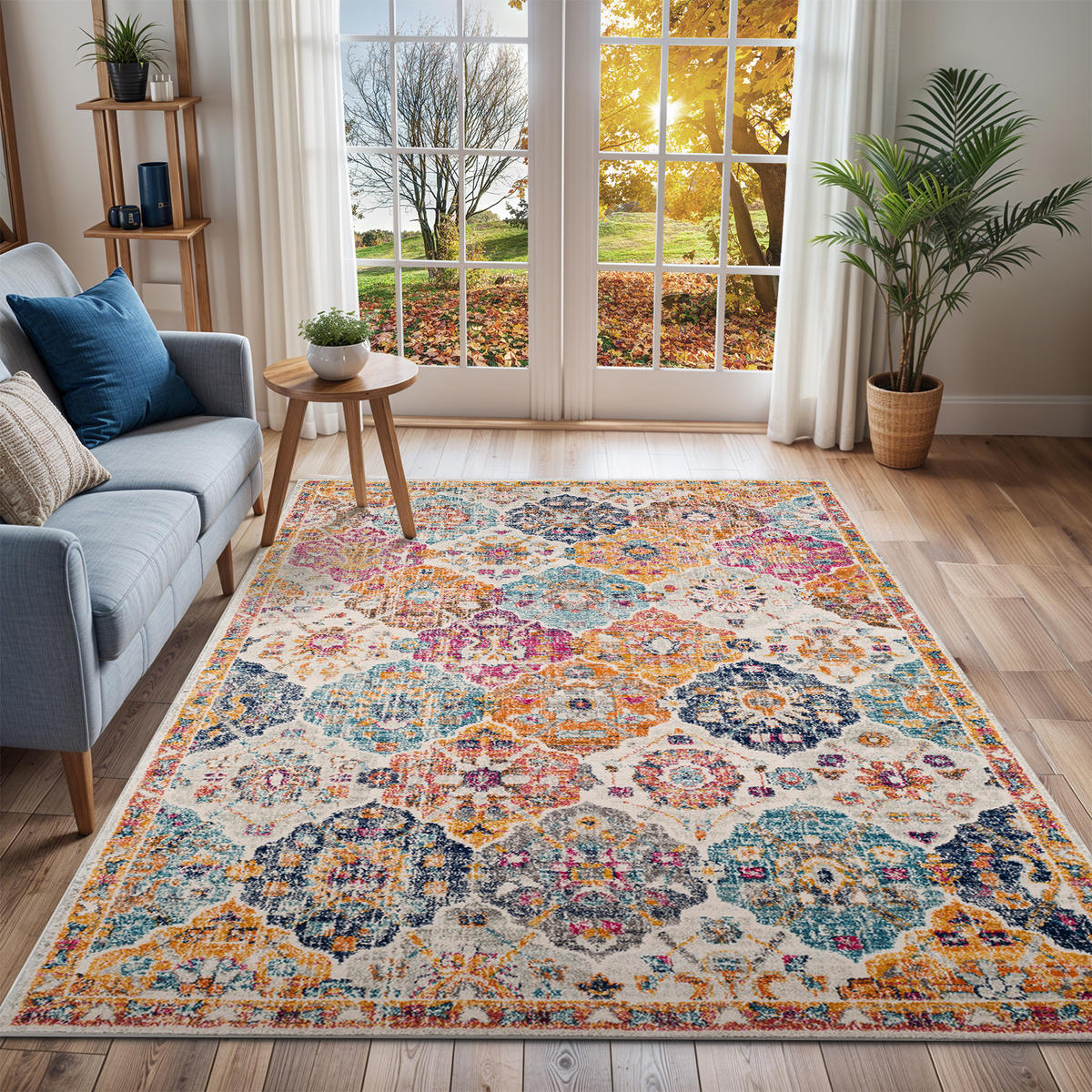VINTAGE-TEPPICH 120x170 cm Mehrfarbig - Multicolor/Orange, Naturmaterialien/Textil (120/170cm) - LIVABLISS