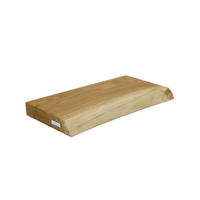 WANDREGAL schwebend mit Baumkante - Eichefarben, Holz (40/4/22cm) - holz4home