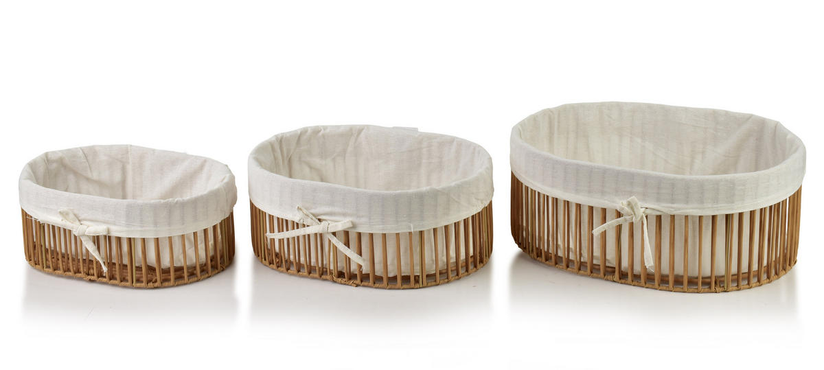 BROTKORB Will 3er Set Naturfarbe 40X30,5X16 cm Kunststoff - Naturfarben, Kunststoff (30.5/16/40cm) - Mondex