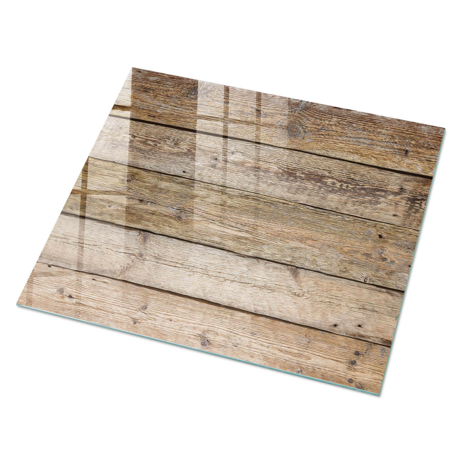 GLASPLATTE 80x60 cm – Holzwand - Braun, Glas (0.4/80/60cm) - ArtPrintCave