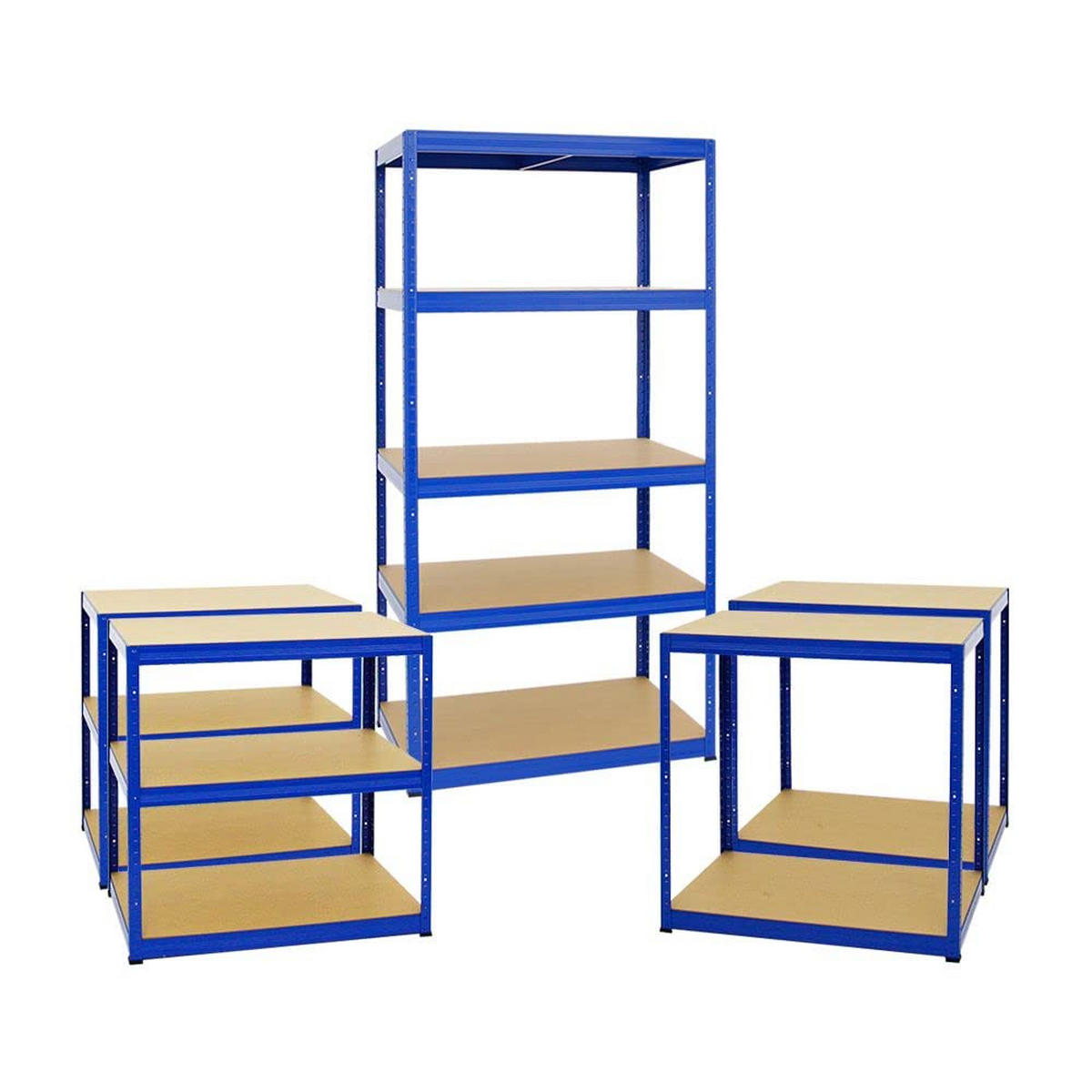 SCHWERLASTREGAL Slim Elephant M 3er-Set mit 3x 180x90x60 cm 5 Ebenen Fachlast 350 kg Blau - Blau, Metall (270/180/60cm) - PROREGAL