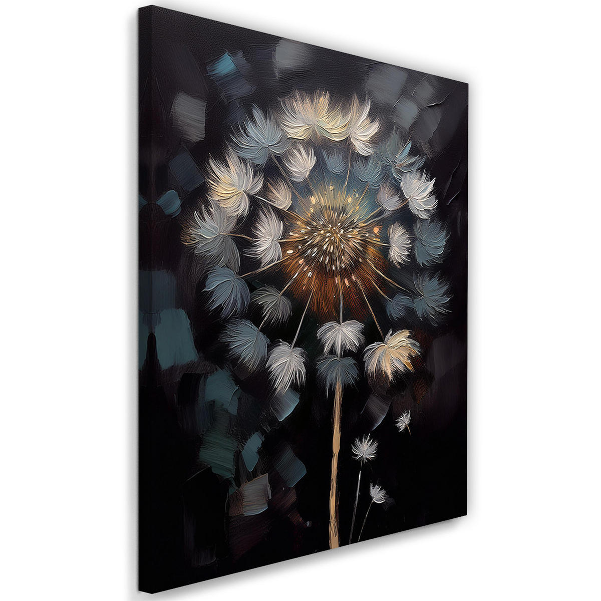 WANDBILD gebläseblume gemalt natur - Schwarz, Textil (40/60cm) - Feeby