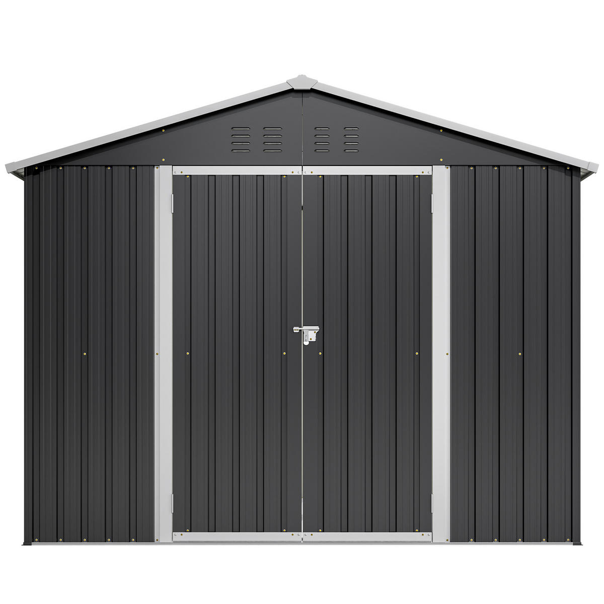 GERÄTESCHUPPEN SCHIEBETÜR 240x192x191 cm Schwarz - Schwarz, Metall (192.3/191/240cm) - ComfortXL