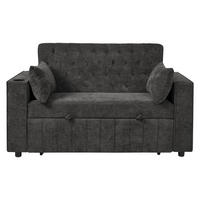2-SITZER SCHLAFSOFA Chenille Grau mit 2 Kissen und USB-Anschlüssen - Grau, Holzwerkstoff/Kunststoff (140/84/137cm) - WISHDOR