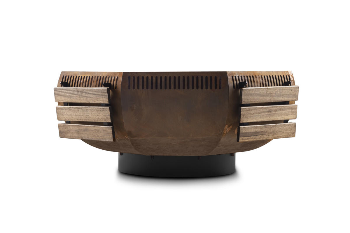 FEUERSCHALE mit Grillring WOX Corten 115 x 115 x 50 cm 96 kg aus Cortenstahl - Kupferfarben, Metall (115/50/115cm) - The Favilla