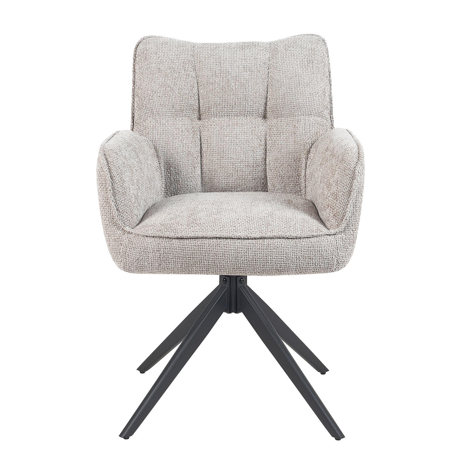 DREHSTUHL Mika-Enya - Hellgrau/Schwarz, Textil/Metall (59/84/66cm) - DUBI Möbel