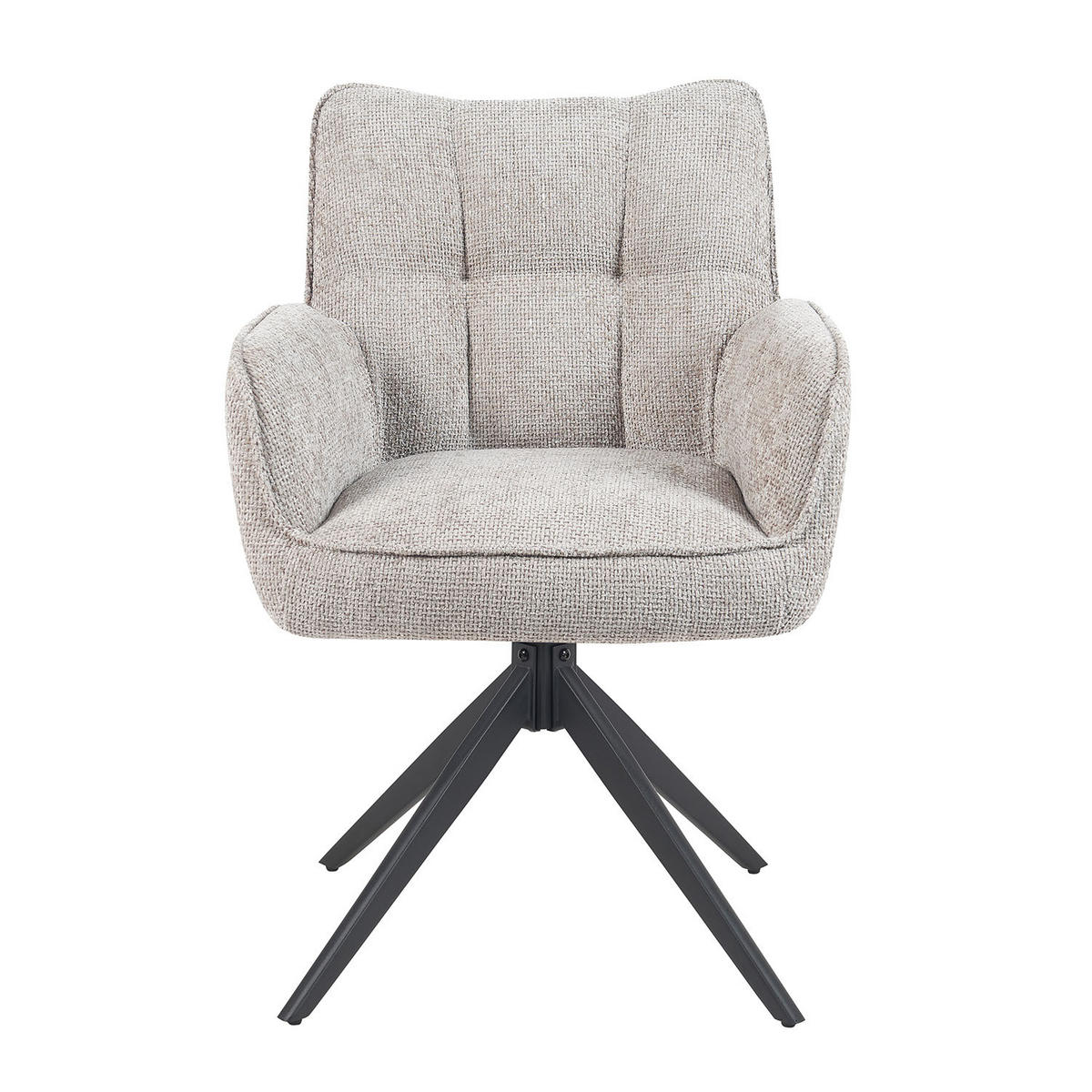 DREHSTUHL Mika-Enya - Hellgrau/Schwarz, Textil/Metall (59/84/66cm) - DUBI Möbel