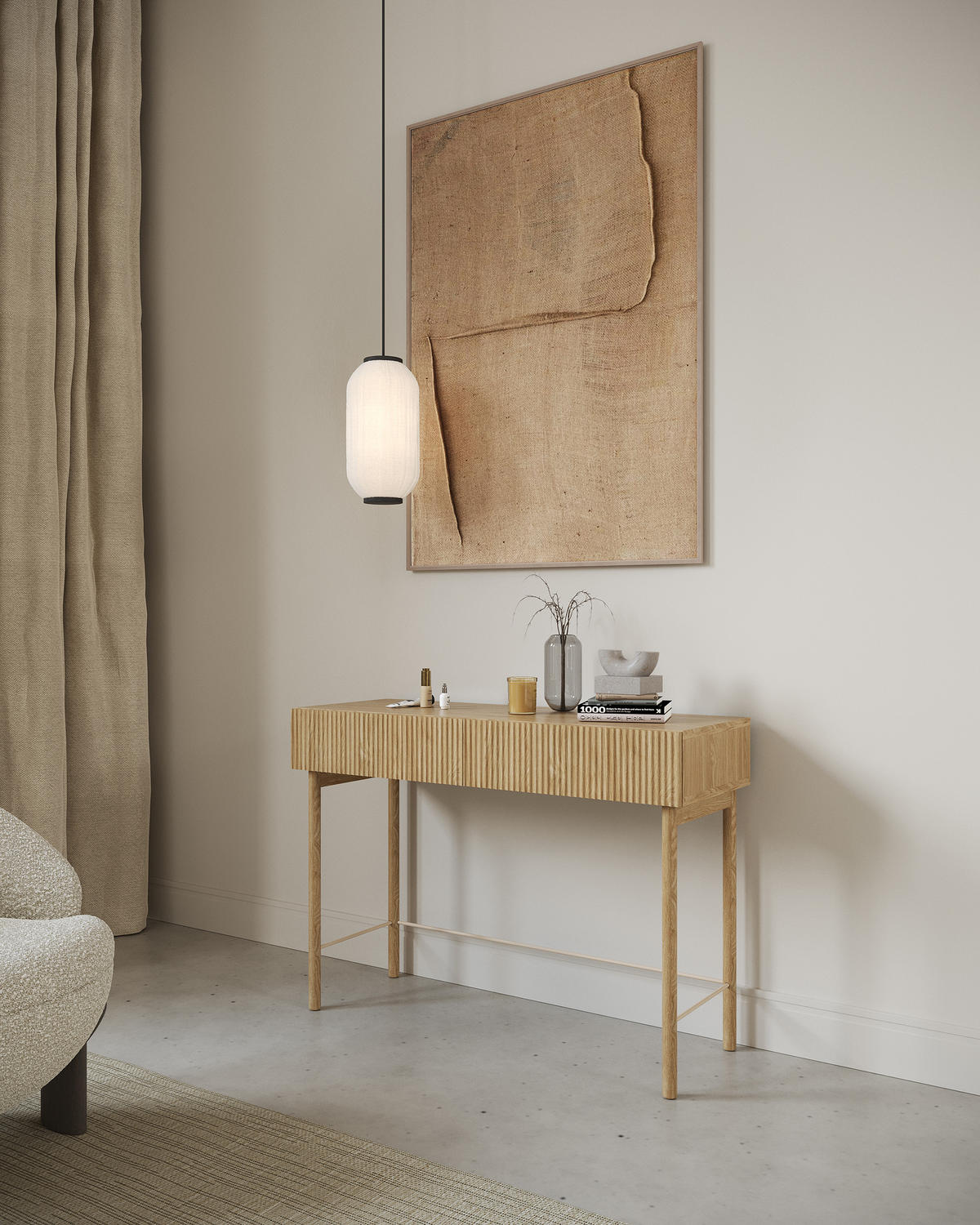 SCHMINKTISCH Nolie Eichenholzoptik mit 2 Schubladen 110 cm - Eichefarben, Holz/Holzwerkstoff (40/110/79cm) - Selsey