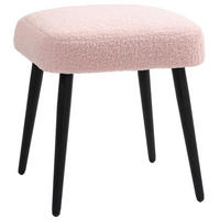 FUSSHOCKER Sitzhocker Quadratischer Schminkhocker mit Kaschmir-Optik, Stahlbeine - Rosa, Kunststoff (42/44/42cm) - HOMCOM