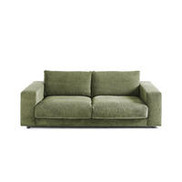 SOFA 2-SITZER MADELINE Grün Cord - Schwarz/Grün, Kunststoff/Textil (230/85/127cm) - KAWOLA