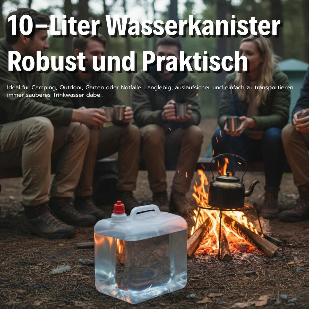 TRINKWASSERAUFBEREITUNG 4er set Notfall Ausrüstung Tabletten Survival Kit Rucksack Set Komplettset Wasseraufbereitung Trinkwasser Notfallrucksack - Multicolor, Kunststoff/Metall (10/10/10cm) - JUNG