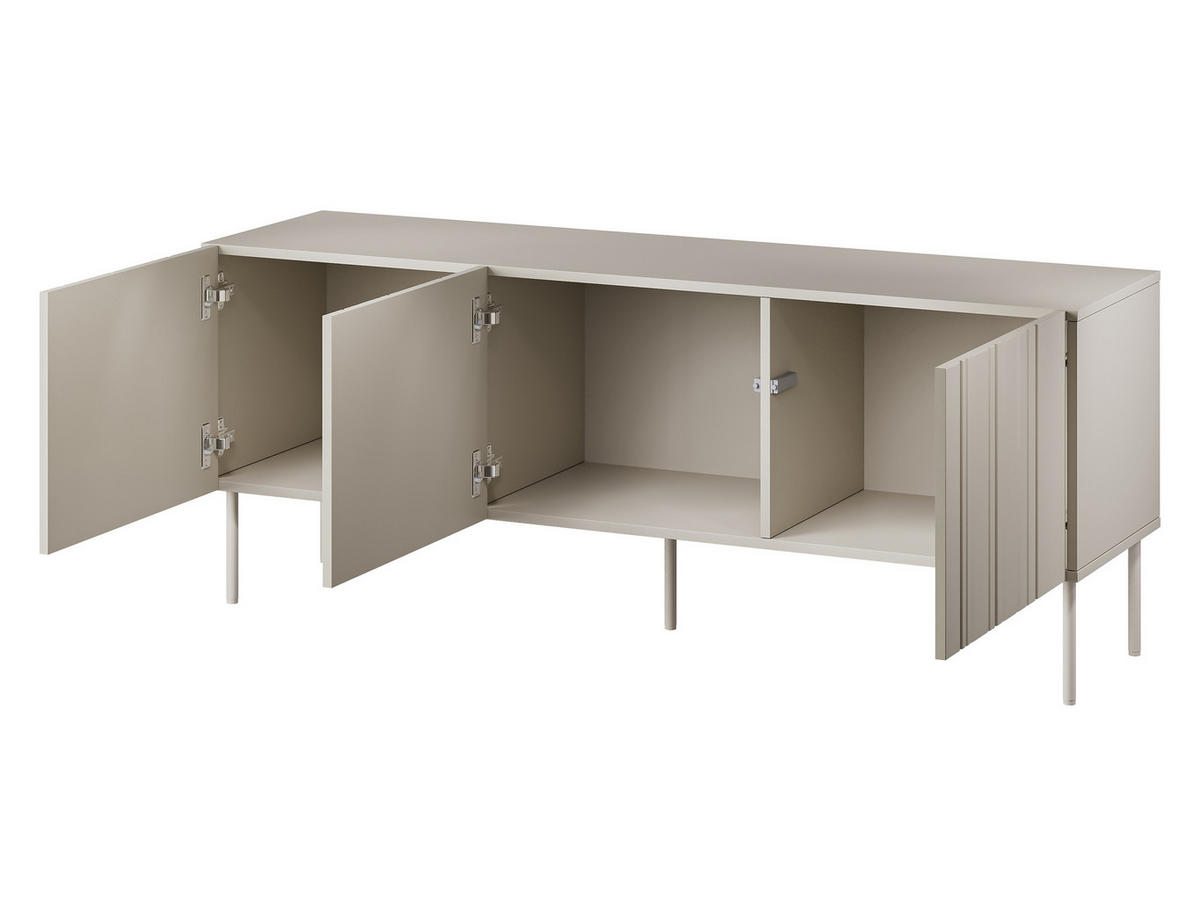 TV-LOWBOARD Isla 150 3D - Beige, Holzwerkstoff/Metall (151/60/40cm) - MIRJAN24
