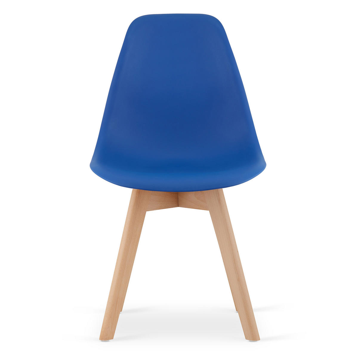 ESSZIMMERSTUHL 2-er Set KITO blauer Sitz, natürliche Beine - Blau/Naturfarben, Kunststoff (46/80/54.5cm) - Valora