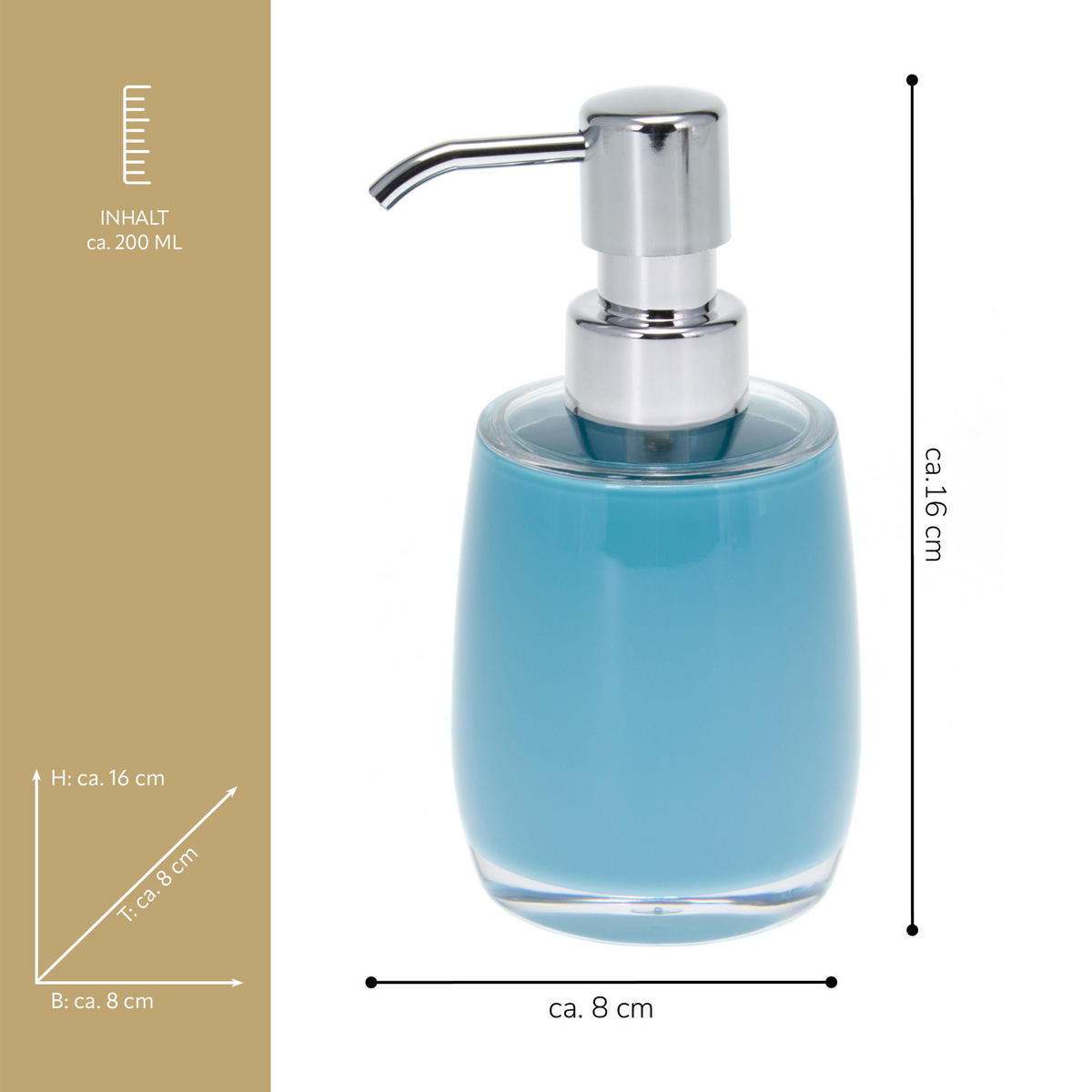 SEIFENSPENDER SAVONA, blau - Blau, Kunststoff (8/16/8cm) - bremermann