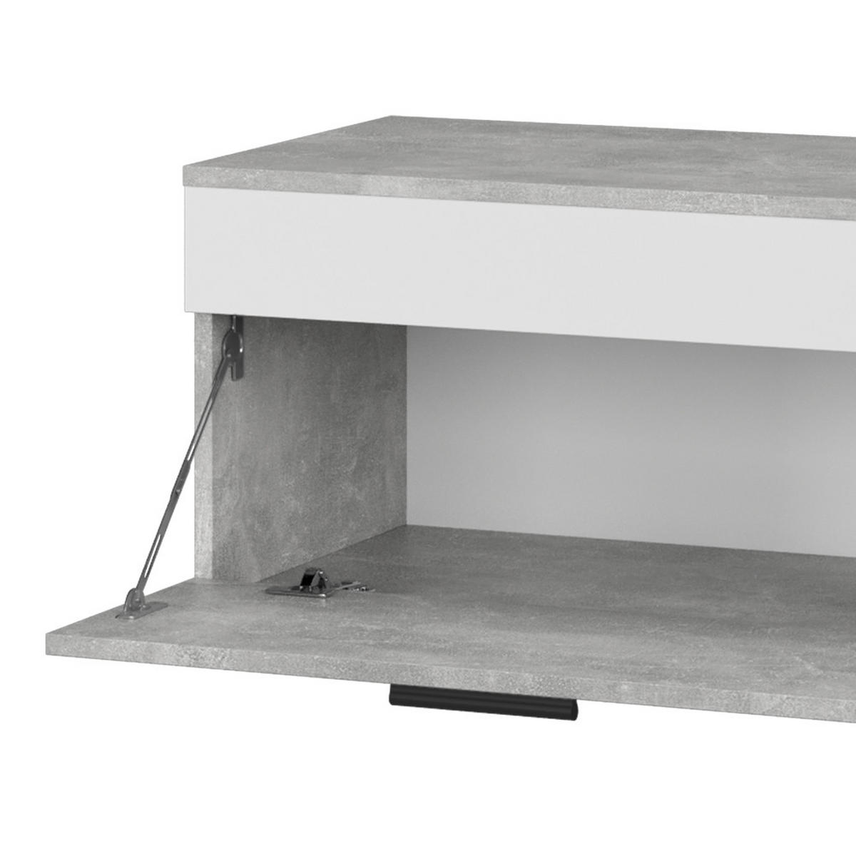 WOHNZIMMERSCHRÄNKE Berno Beton/Weiß 2 Teile - Weiß/Grau, Holzwerkstoff (70.8/38.9/35.3cm) - Vicco