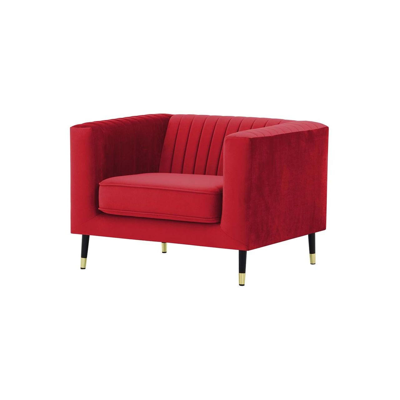 SESSEL Slender-Velluto 7 - Rot, Holz/Textil (99/71/83cm) - SLF24