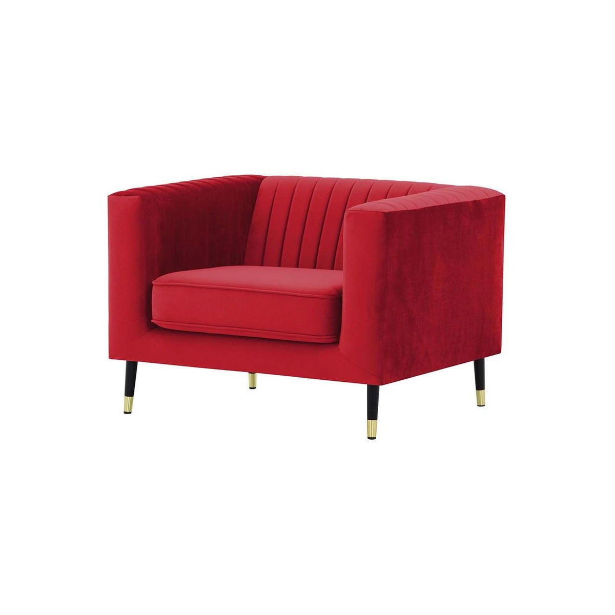 SESSEL Slender-Velluto 7 - Rot, Holz/Textil (99/71/83cm) - SLF24