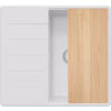SPÜLBECKEN Kopenhagen, 2-er set Alles Weiß 55/50 cm 1 Becken + Ablauf-Set + Schneidebrett ab 40er Unterschrank - Beige/Weiß, Kunststoff (55/20/50cm) - Primagran
