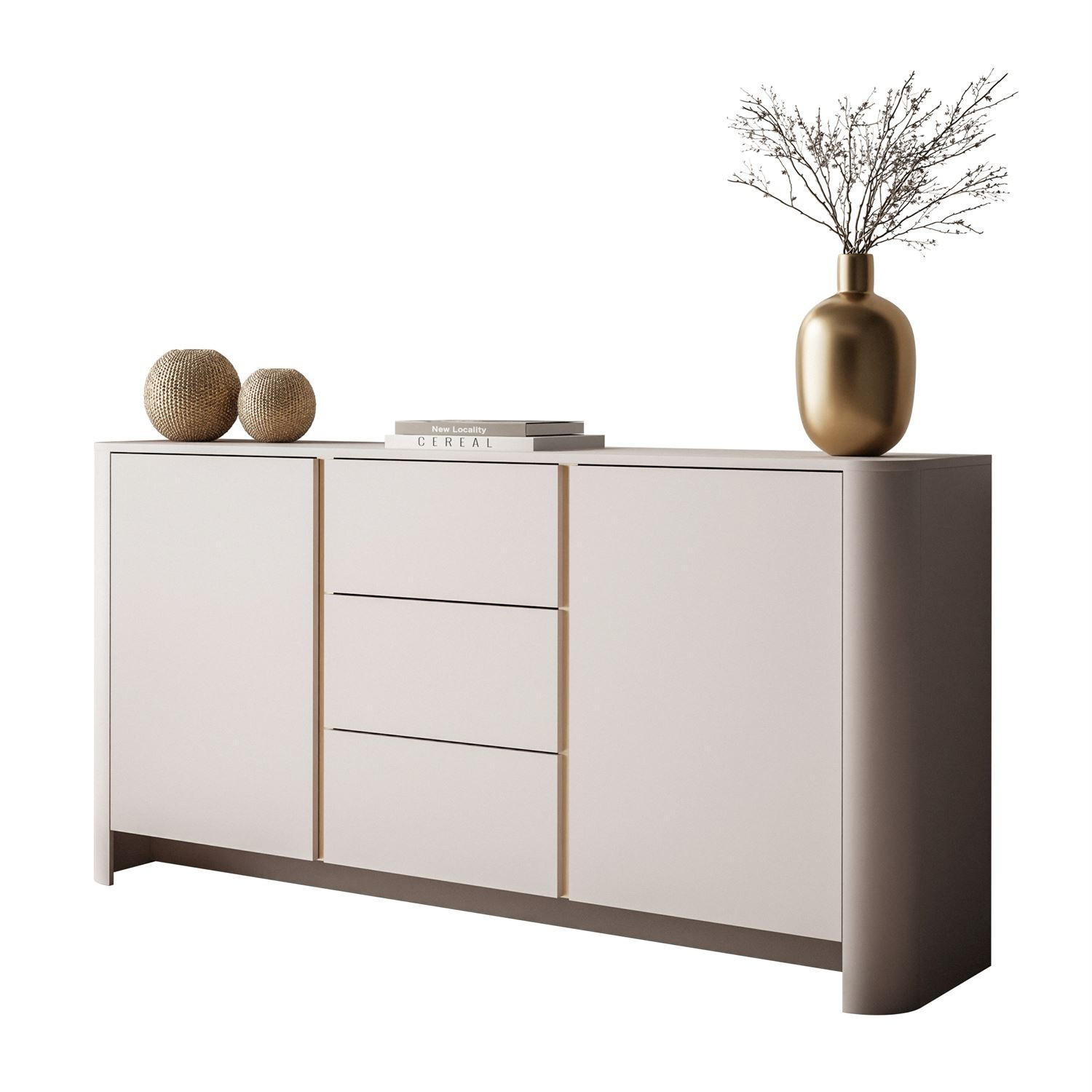 KOMMODE mit Schubladen DESTINY KSZ-168 Kaschmir - Kaschmir, Holzwerkstoff (168/84/39cm) - Lookway