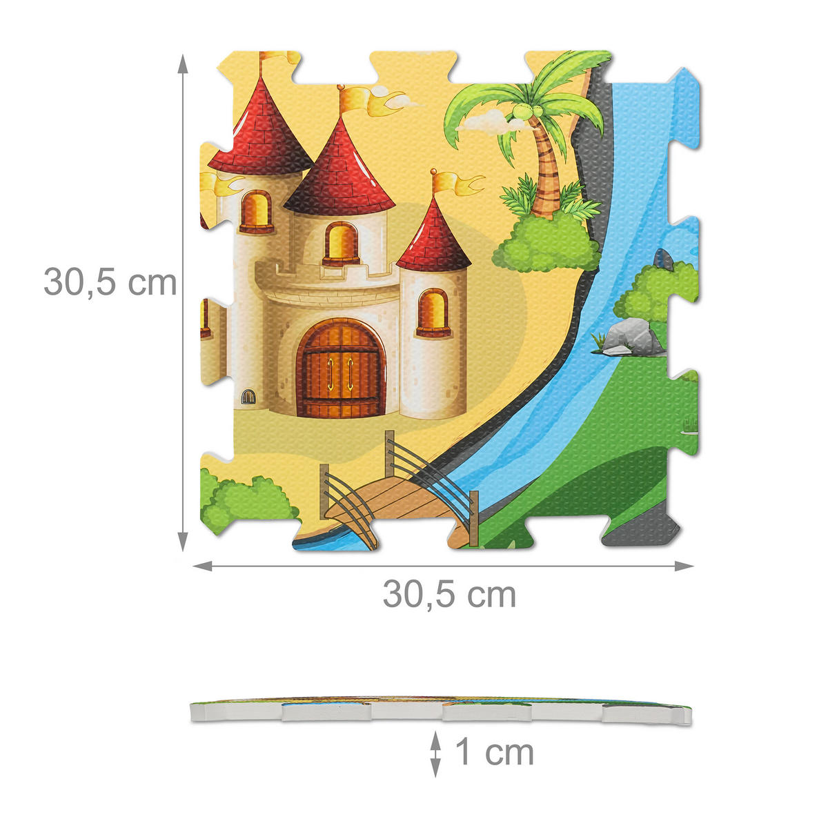21-DIELNA detská podložka - viacfarebná, plast (89.5/89.5cm) - Relaxdays