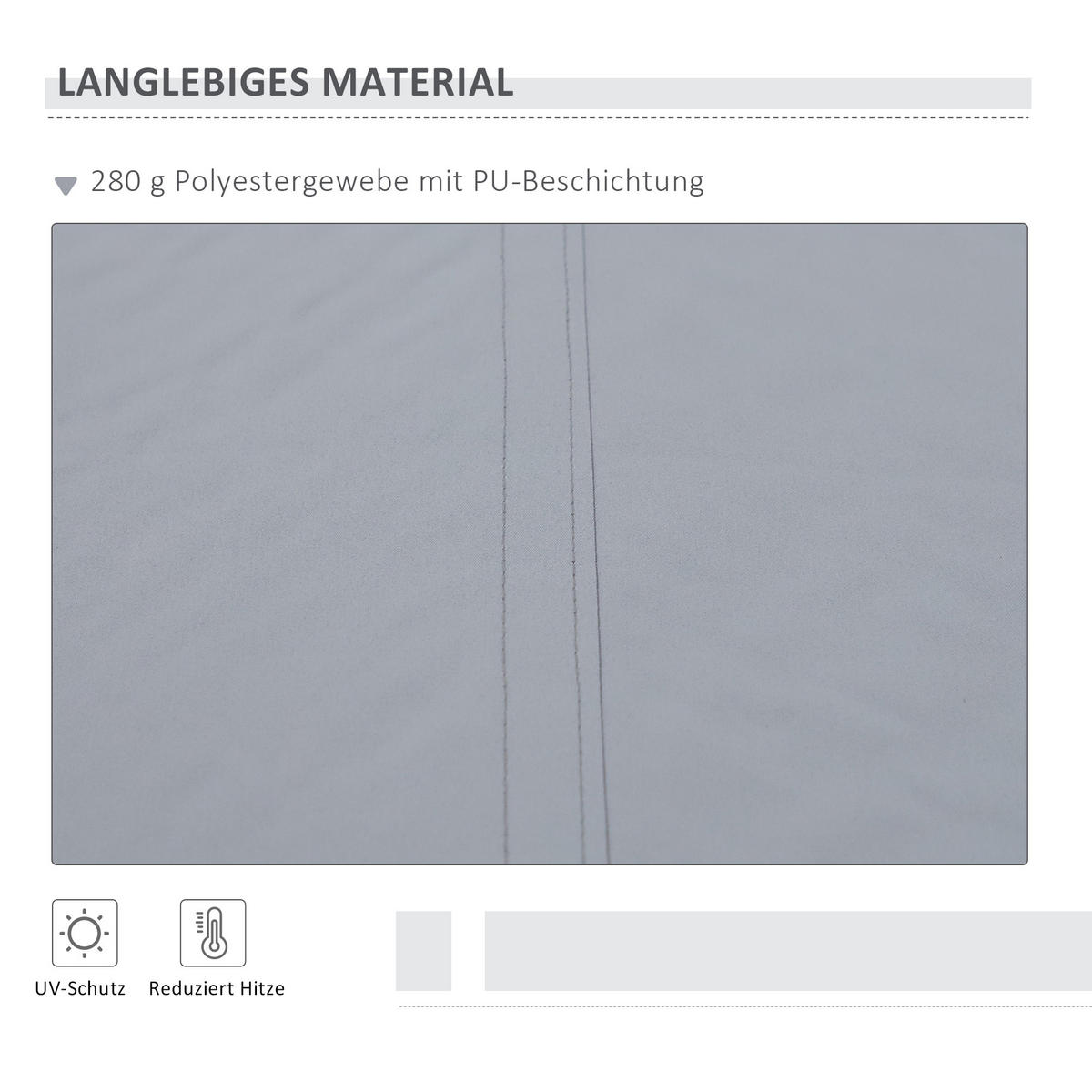 MARKISE, Weiß+Beige, Aluminium, Stahl, Polyester - Grau, Metall (245/350/395cm) - Outsunny