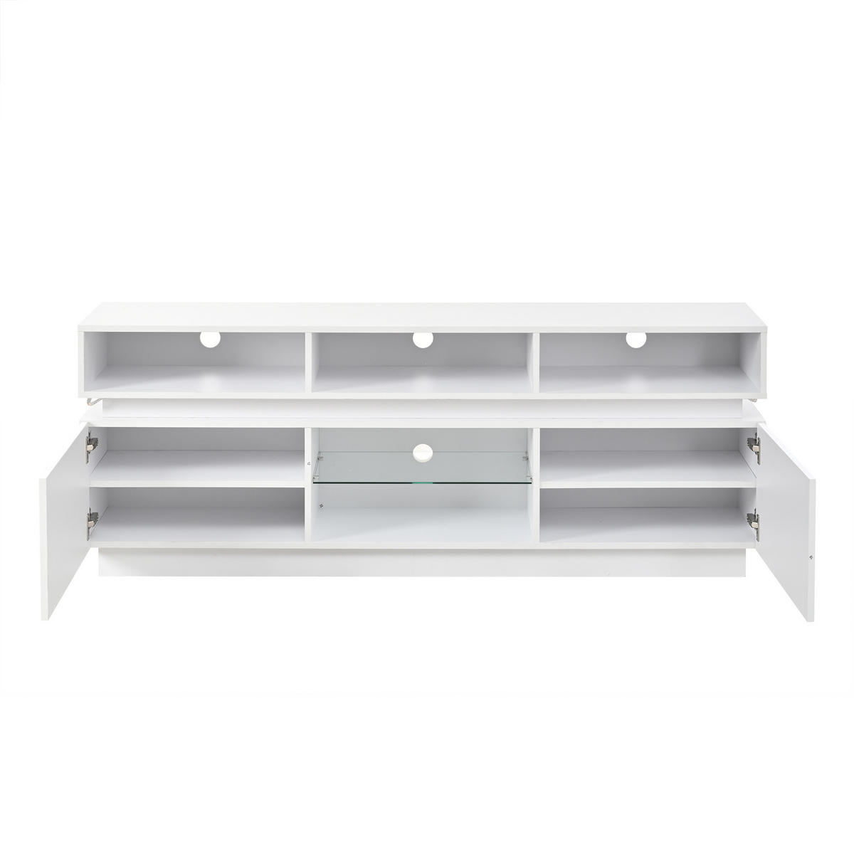 TV-ELEMENT 160/35/60 cm Weiß mit LED-Licht - Weiß, Holz (160/60/35cm) - Oxeza