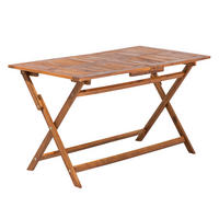 GARTENTISCH 140/75 cm Massivholz Dunkler Holzfarbton Cento - Dunkelbraun, Holz (140/74/75cm) - Beliani