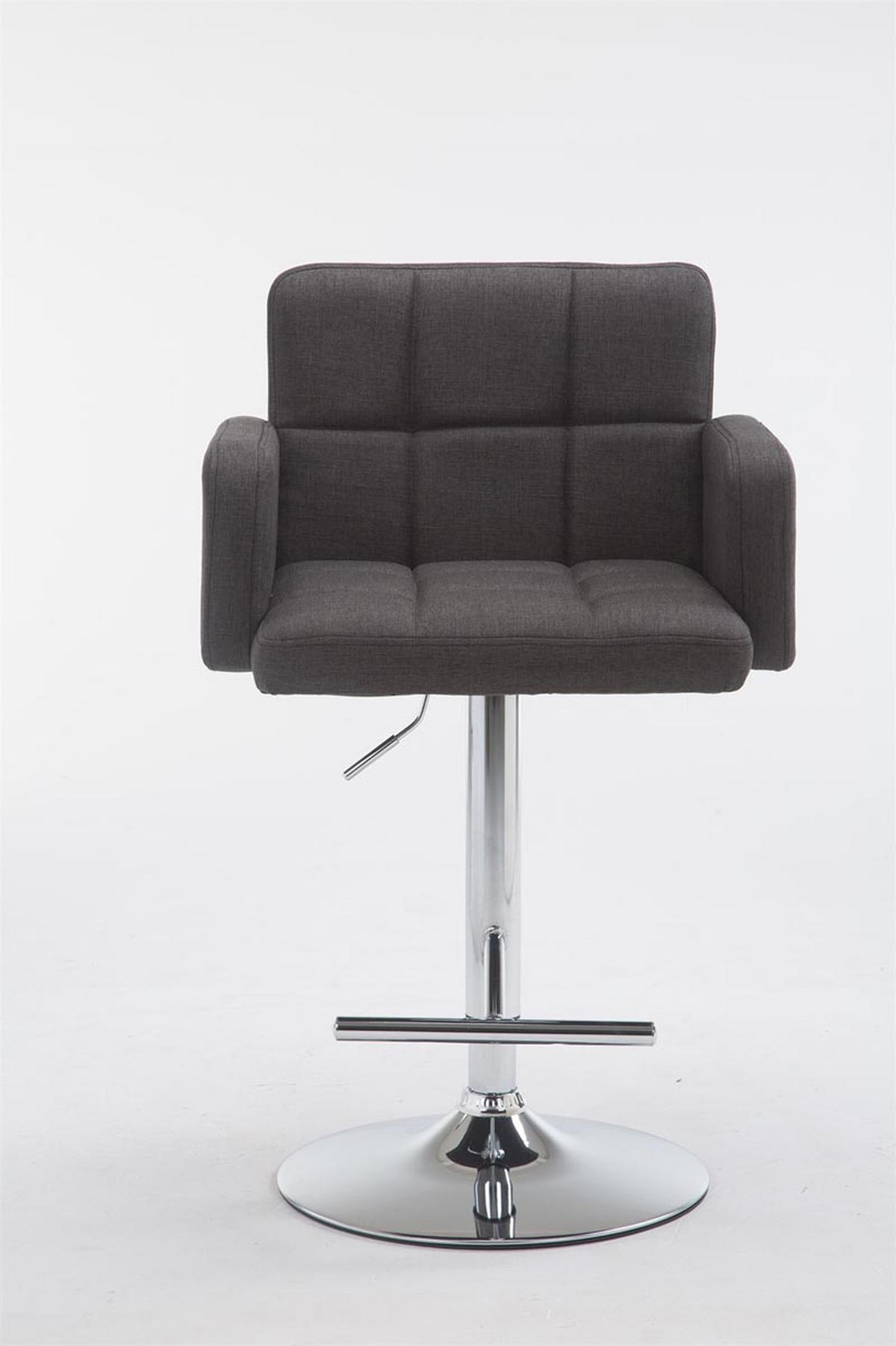 BARHOCKER Lausanne, Gestell Metall in Chromoptik, Stoff Dunkelgrau - Chromfarben/Dunkelgrau, Textil/Metall (60/100/56cm) - TPFLiving