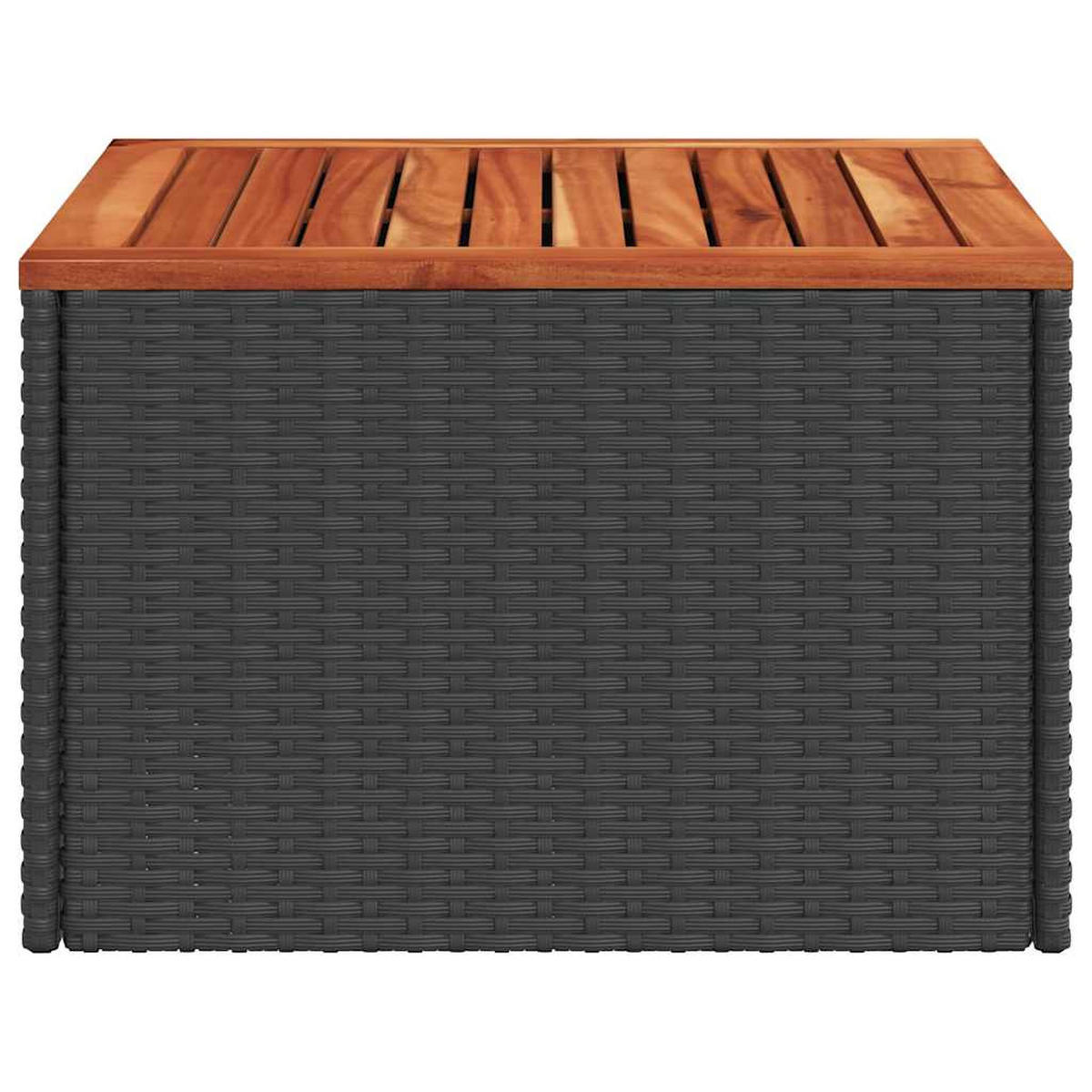 GARTENTISCH Schwarz 55/55/37 Cm Poly Rattan Und Akazienholz - Schwarz/Braun, Kunststoff (55/55/37cm) - vidaXL