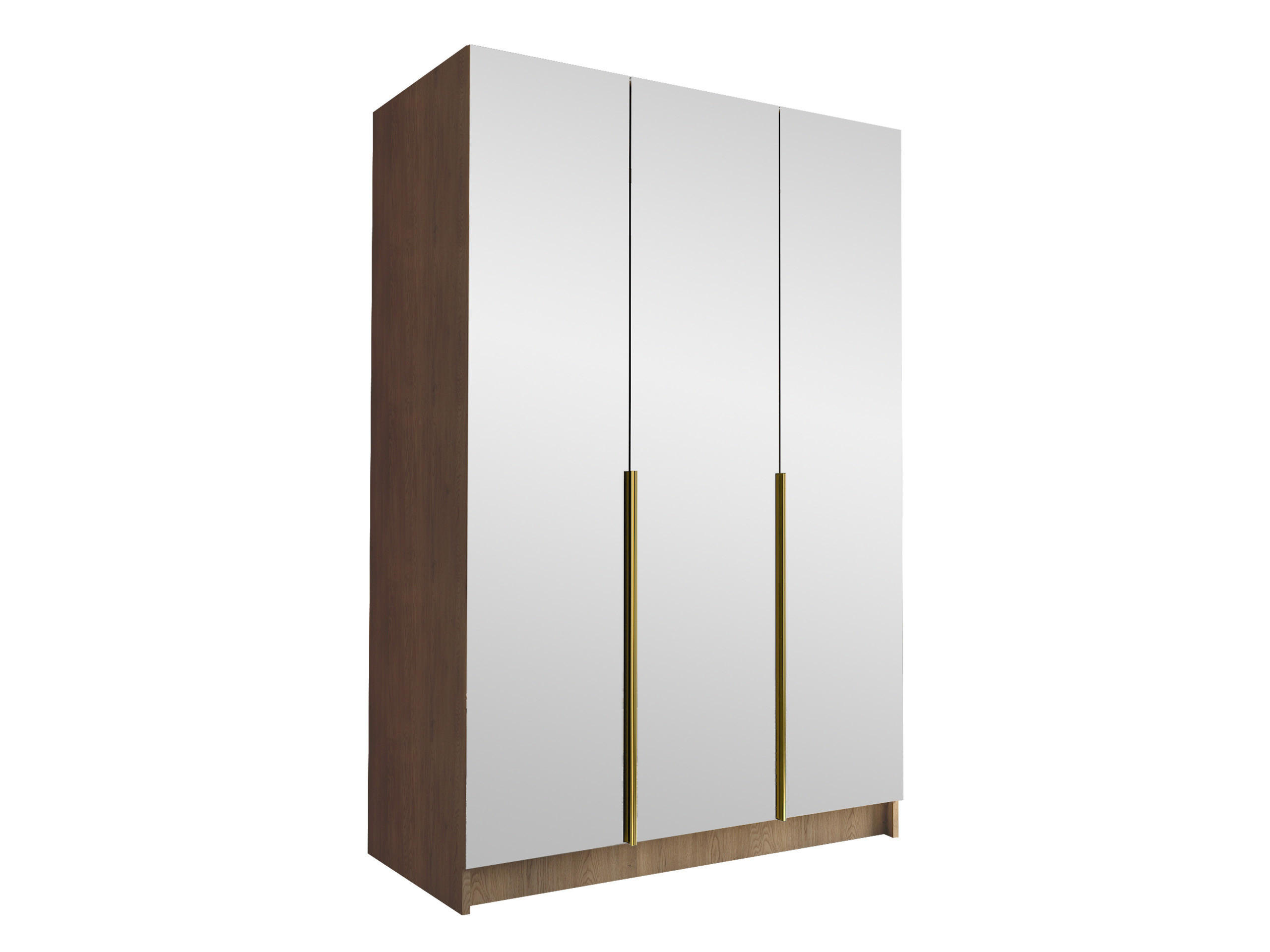 KLEIDERSCHRANK Calia III - Eichefarben/Goldfarben, Holzwerkstoff/Metall (150/215/58cm) - MIRJAN24