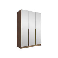 KLEIDERSCHRANK Calia III - Eichefarben/Goldfarben, Holzwerkstoff/Metall (150/215/58cm) - MIRJAN24