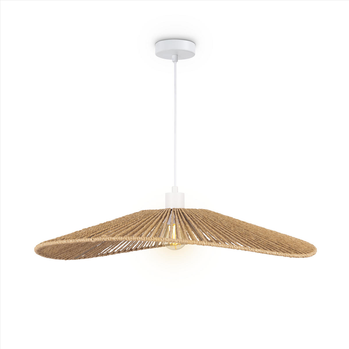 PENDELLEUCHTE Hugo - Weiß, Metall (63/63/15cm) - Paco Home