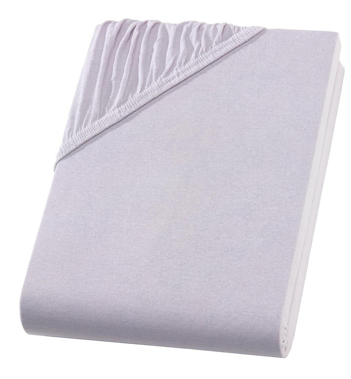 TOPPER-SPANNBETTLAKEN Jersey Bettlaken 180x200 cm Silber - Silberfarben, Textil (180/200cm) - Carpe Sonno