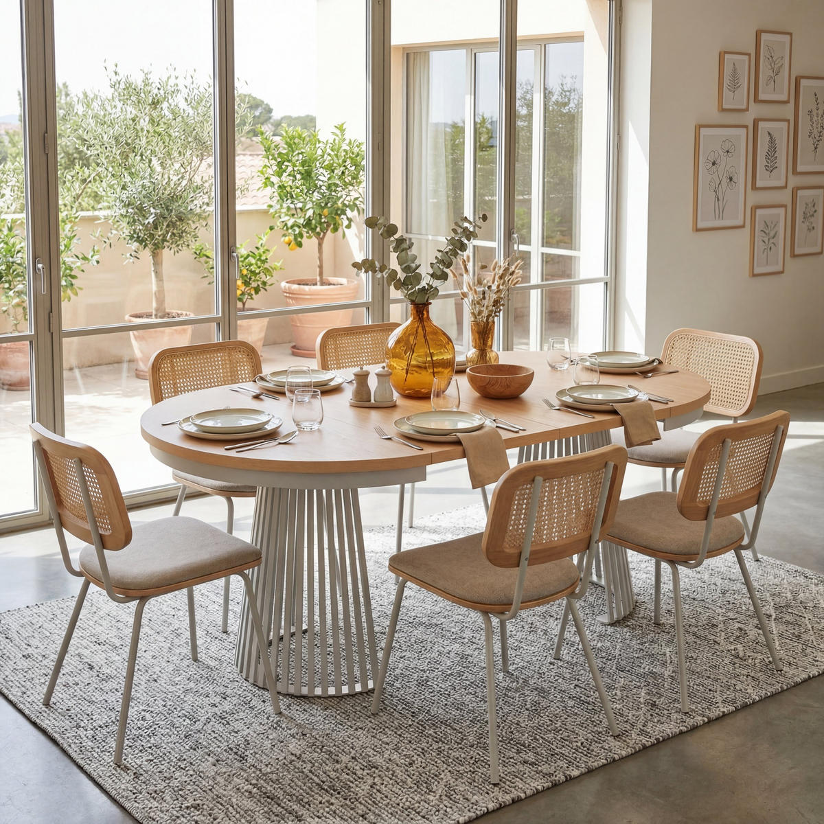 ESSTISCH TRAVIS Ausziehbar 100 - 180 / 100 x 76,6 cm - Eichefarben/Weiß, Holz (100/100/76.6cm) - MASSENO