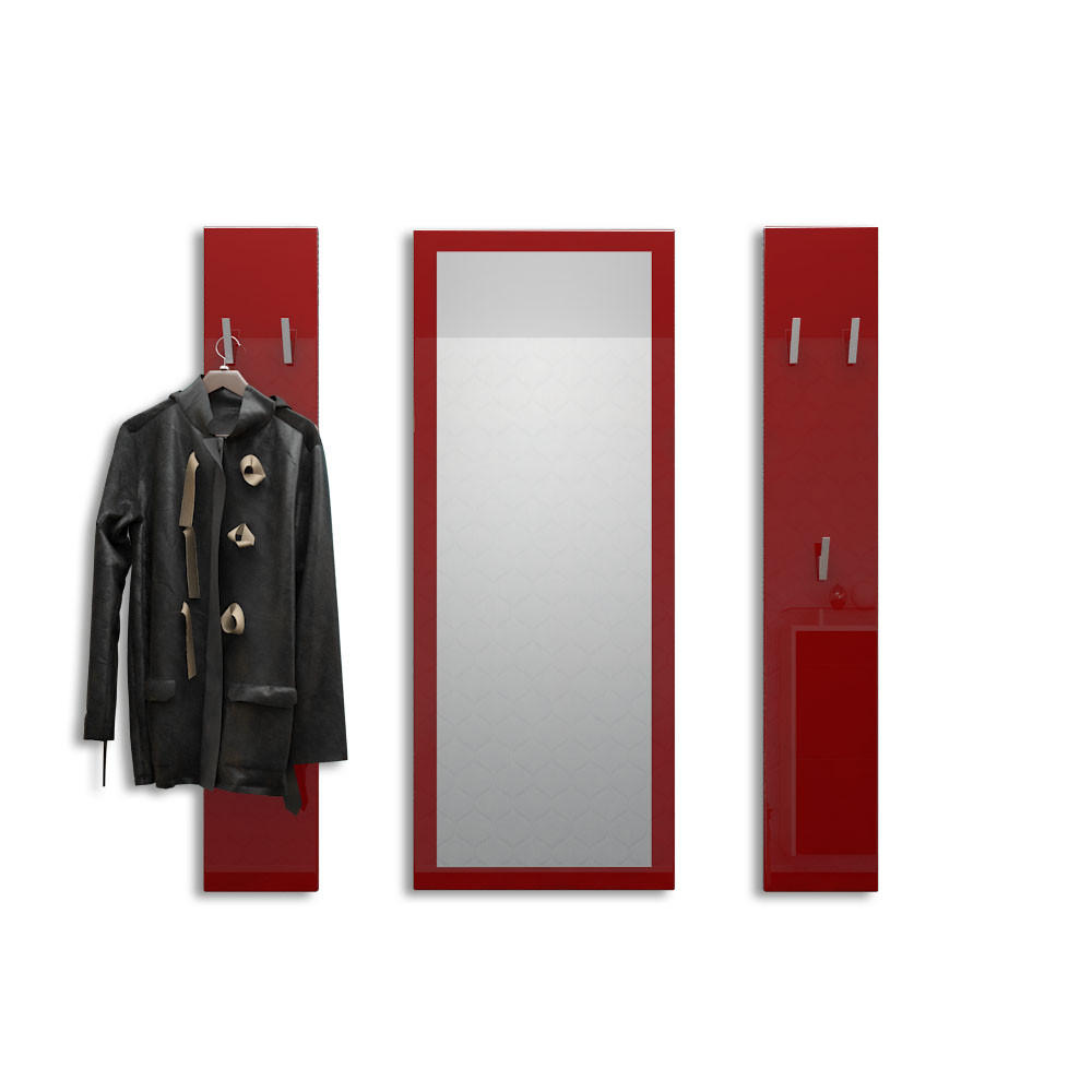 GARDEROBE Spot Bordeaux Hochglanz - Bordeaux, Holzwerkstoff (120/140/2cm) - Vladon
