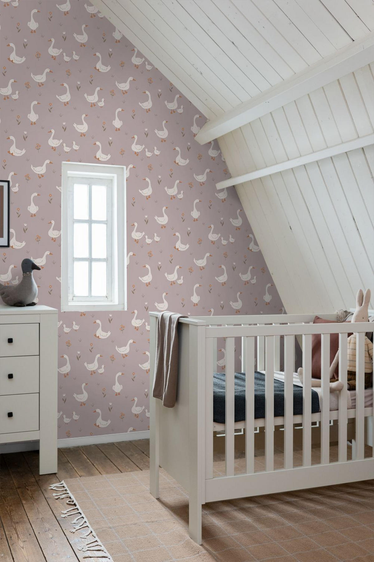 TAPETE Gänsen 50 x 900 cm - Lila, Papier (50/0.1cm) - ESTAhome