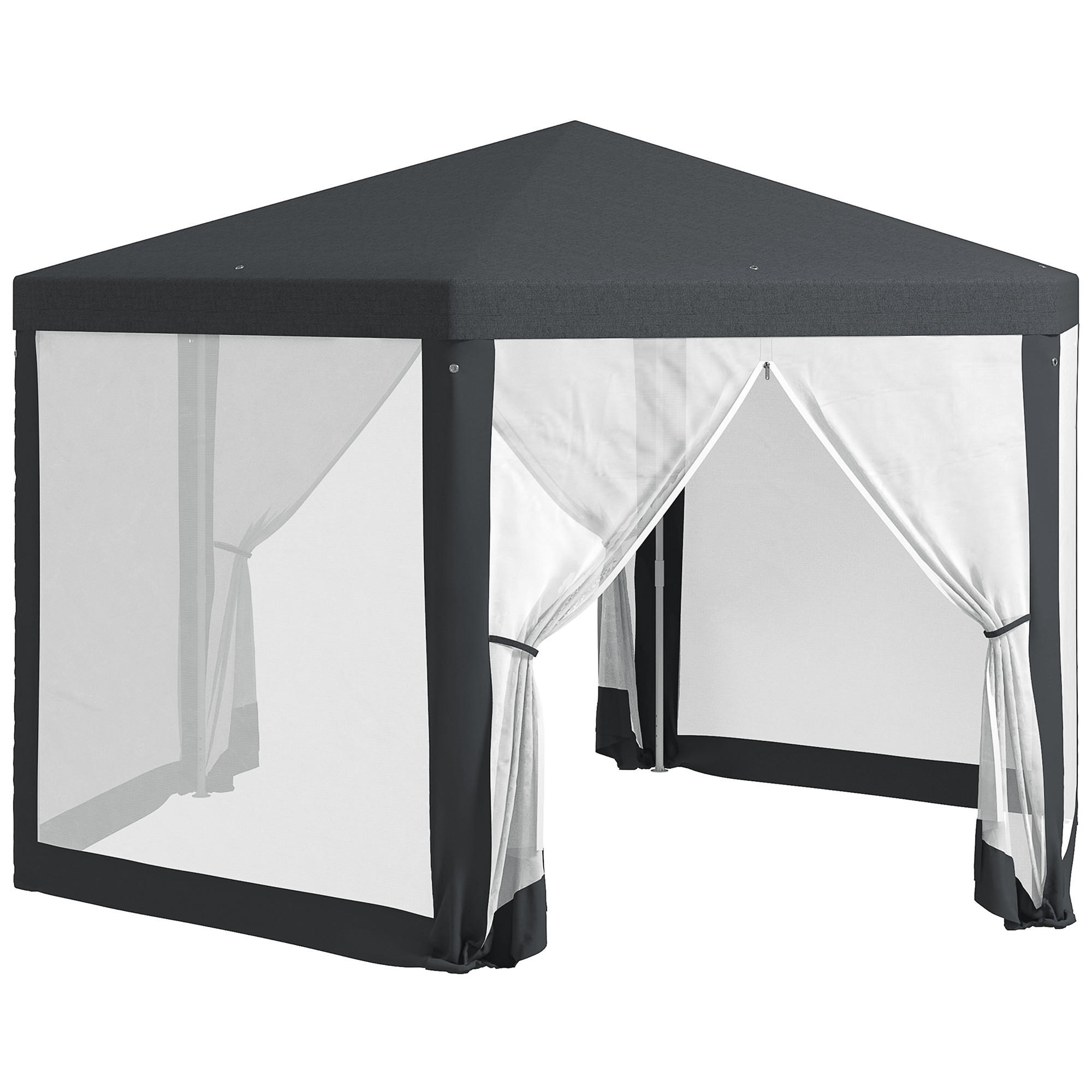 PAVILLON Polyester Metall Dunkelgrau - Dunkelgrau, Kunststoff/Metall (341.2/250/394cm) - Outsunny