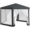 PAVILLON Polyester Metall Dunkelgrau - Dunkelgrau, Kunststoff/Metall (341.2/250/394cm) - Outsunny