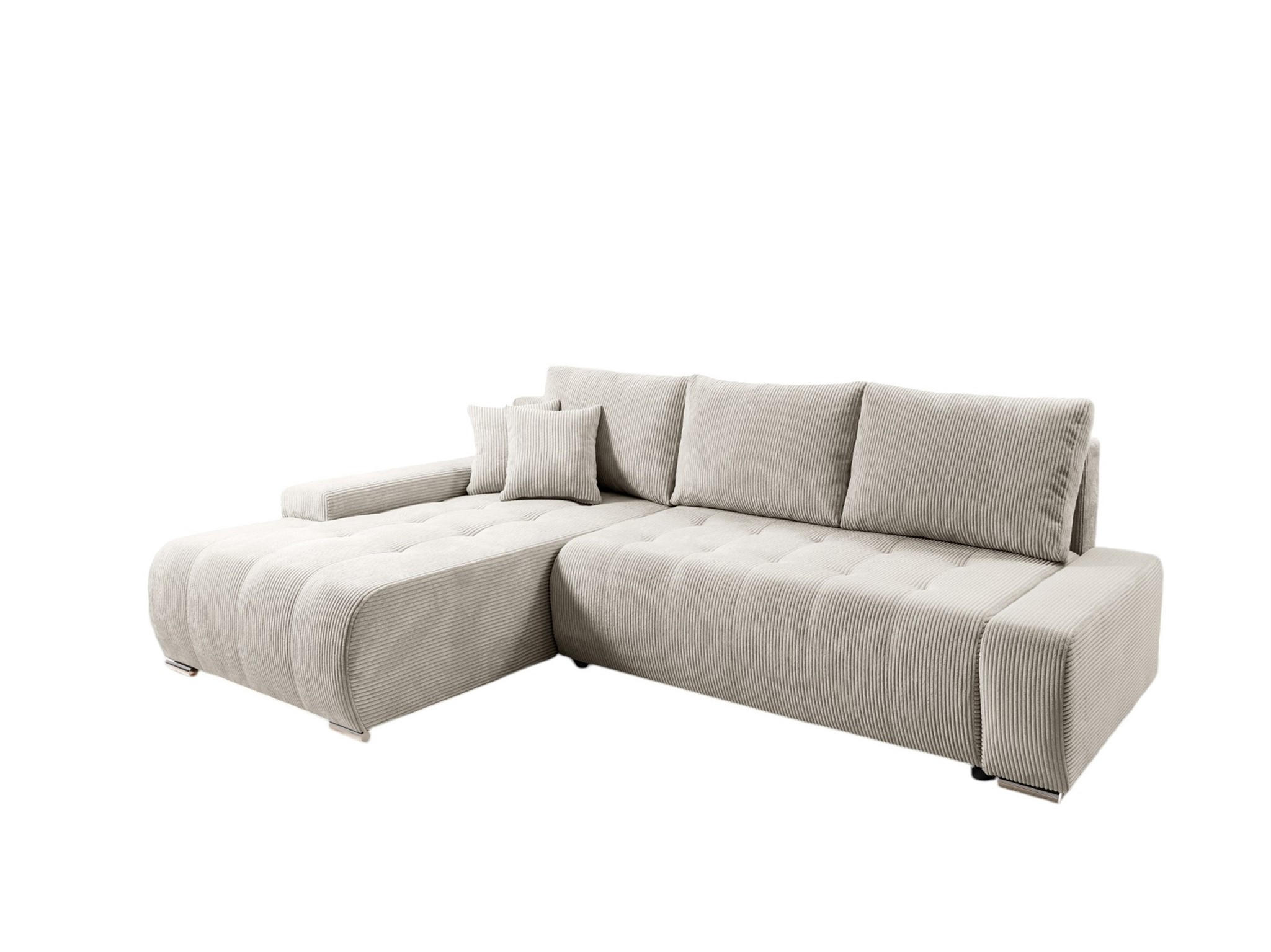 ECKSOFA Vogar In Poso - Creme, Holzwerkstoff/Textil (265/185cm) - Fun Möbel