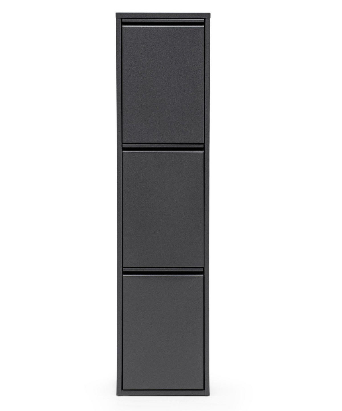 MÜLLEIMER 3 Fach Anthrazit Mülltrennsystem aus Metall - Anthrazit, Metall (33/136/25cm) - Gowoll