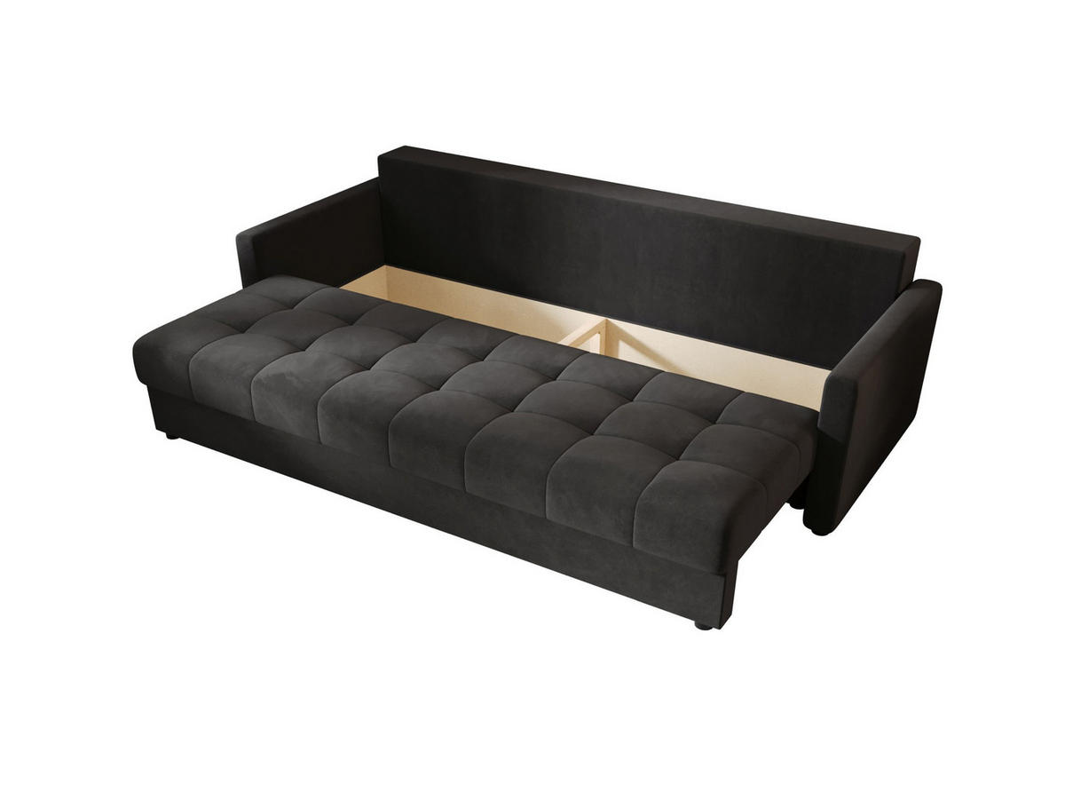 SOFA MOS mit Schlaffunktion ITAKA 27 mit Stauraum - Grau, Textil (84/72/220cm) - Bedante