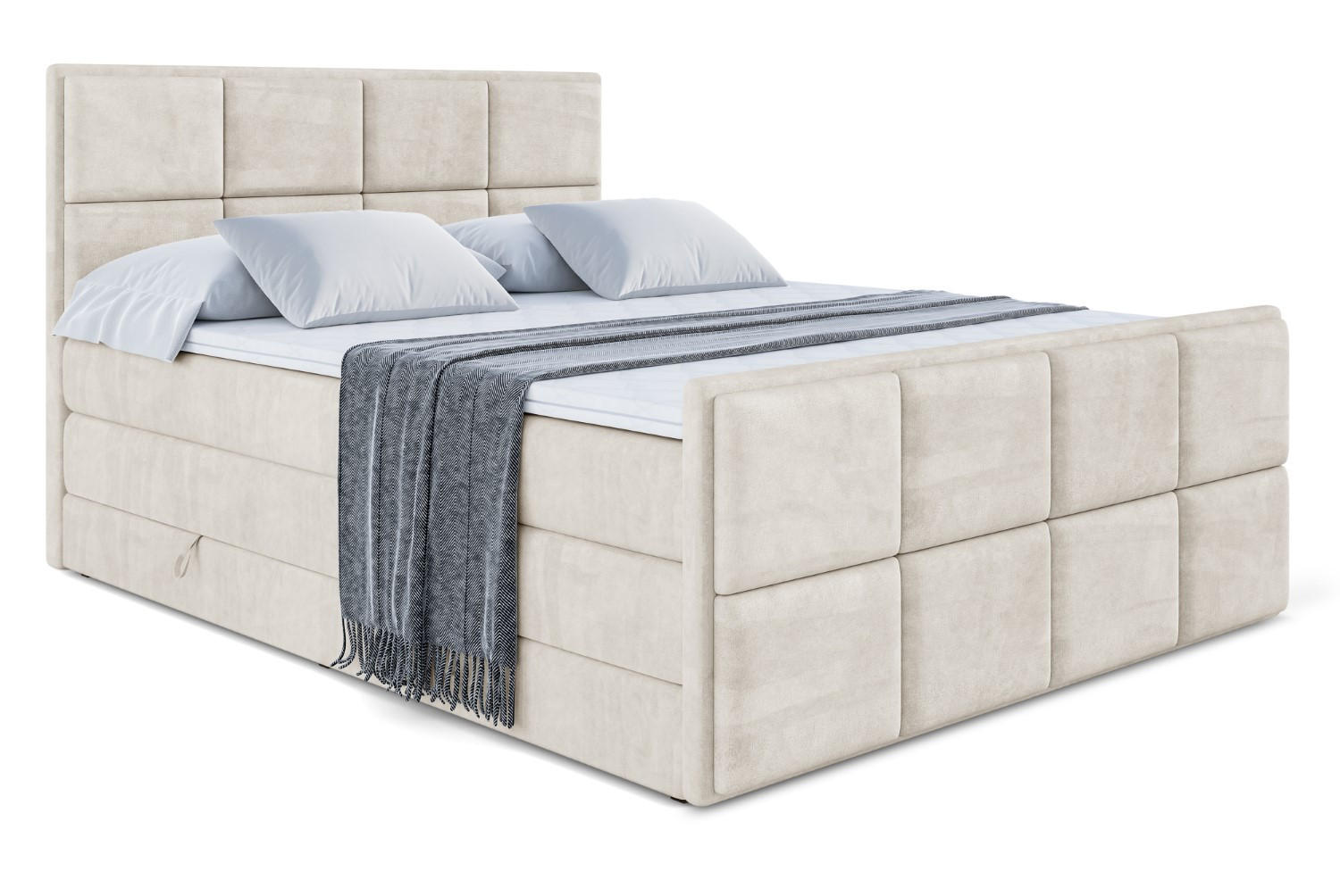 BOXSPRINGBETT NOVA-Z KING - 140 x 200 - H3/H4 - Ecru - Ecru, Holzwerkstoff (140/200cm) - ALTDECOR