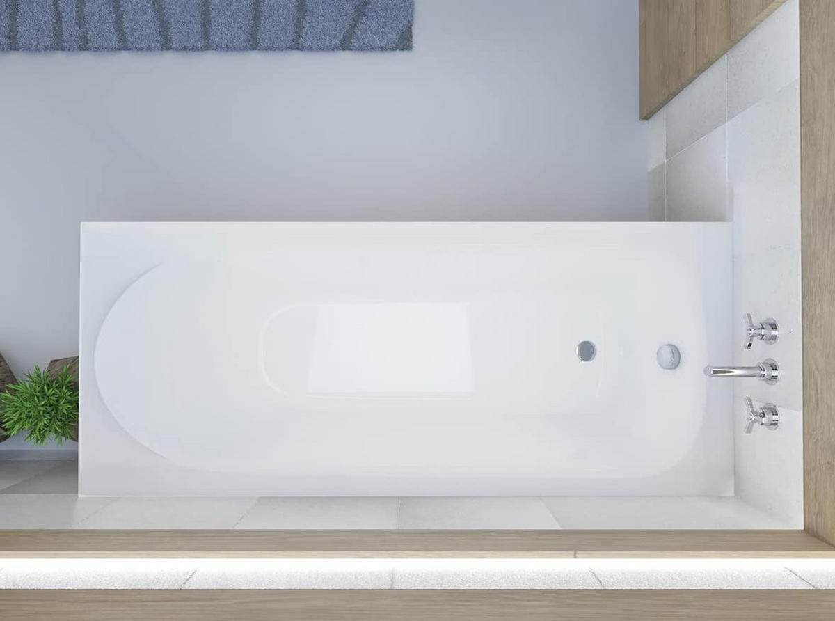 BADEWANNE Rechteck MEDIUM 160/75 mit Träger Ablauf Füße - Weiß, Kunststoff (75/56/160cm) - bad land